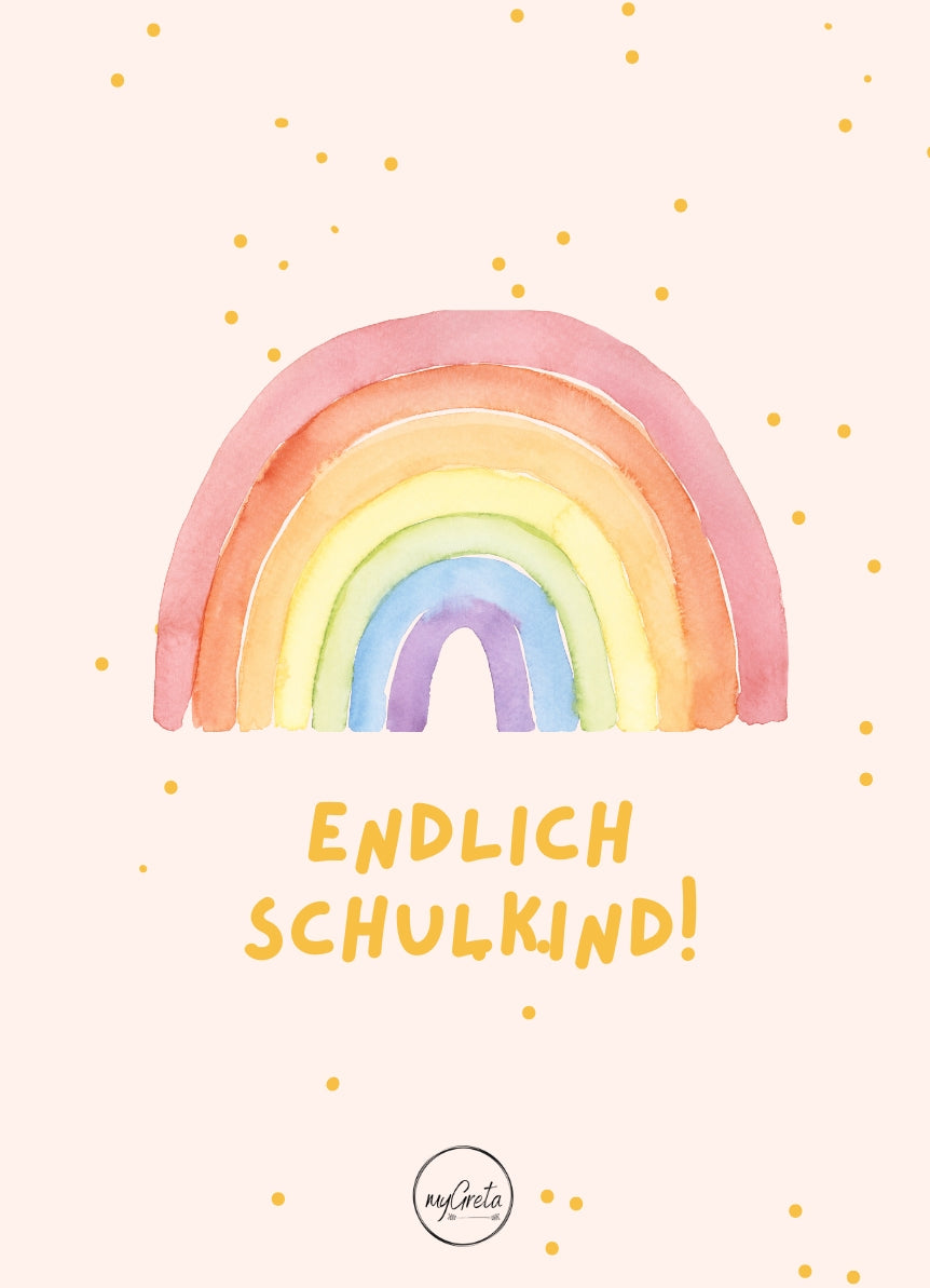 Halskette 5017 - Endlich Schulkind Regenbogen Silber