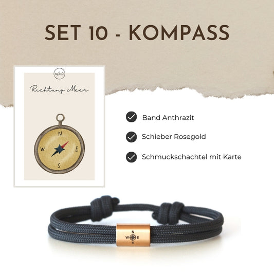 Segeltauarmband Set 10 - Kompass