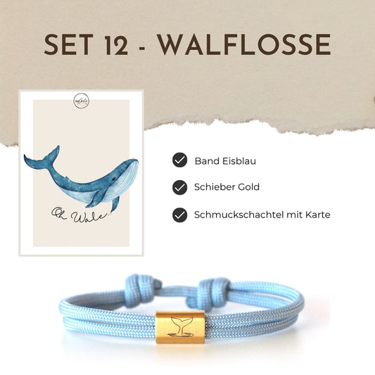 Segeltauarmband Set 12 - Walflosse