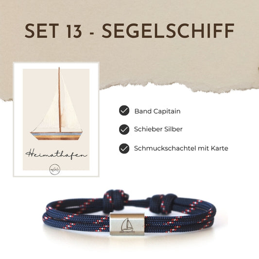 Segeltauarmband Set 13 - Segelschiff