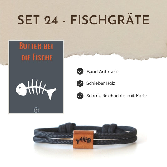 Segeltauarmband Set 24 - Fischgräte