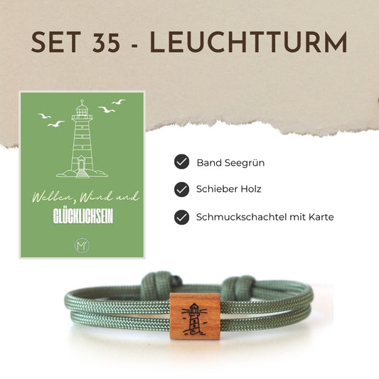 Segeltauarmband Set 35 - Leuchtturm