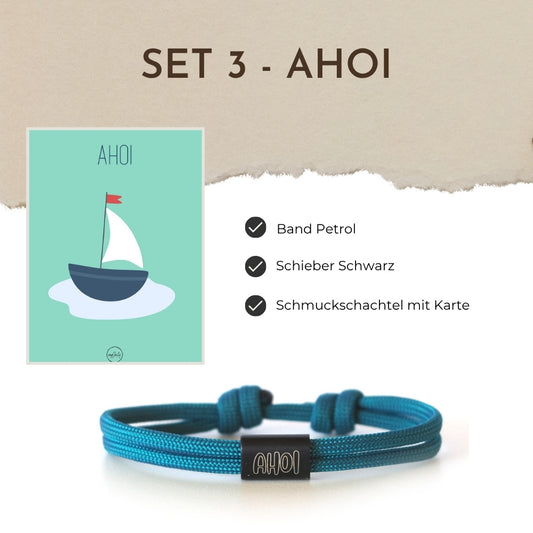 Segeltauarmband Set 3 - Ahoi