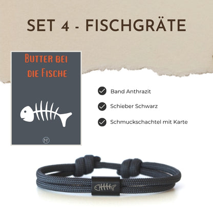 Segeltauarmband Set 4 - Fischgräte
