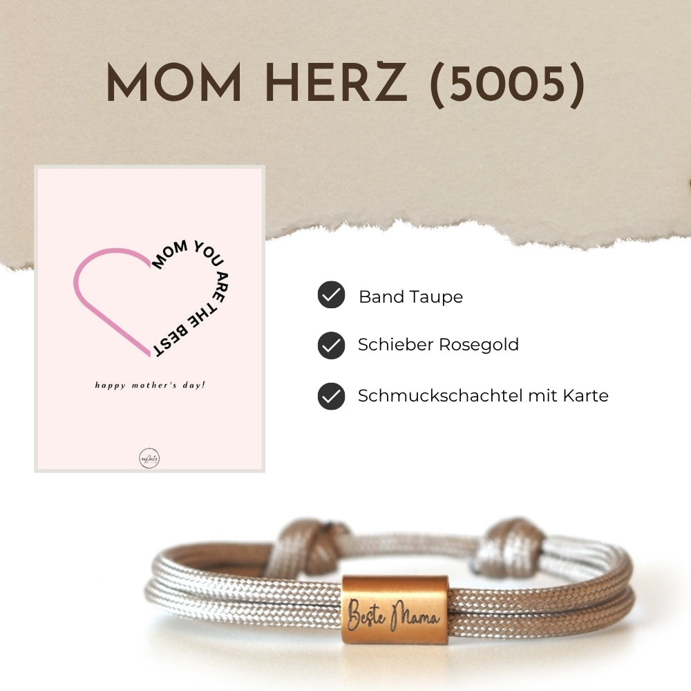Segeltauarmband 5005 - Mom Herz