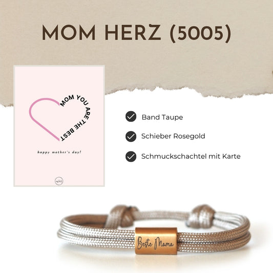 Segeltauarmband 5005 - Mom Herz