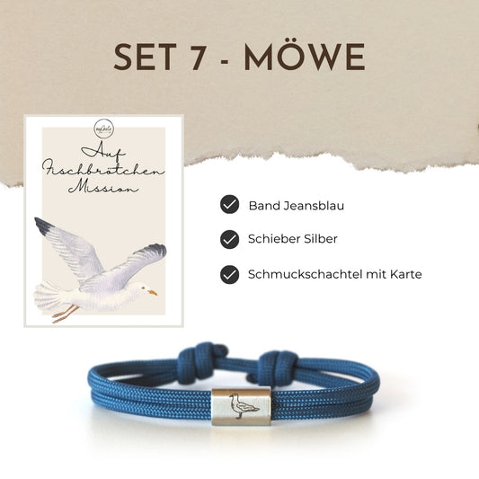 Segeltauarmband Set 7 - Möwe