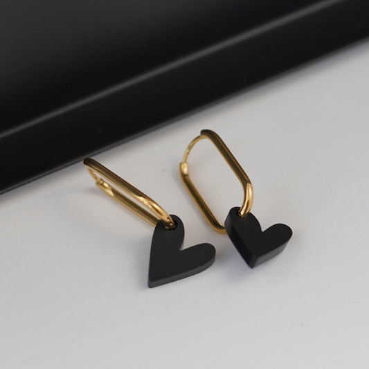 myGreta Ohrring All Black Hearts