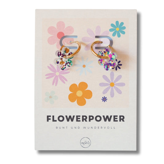 Acryl Ohrring Blumen Konfetti