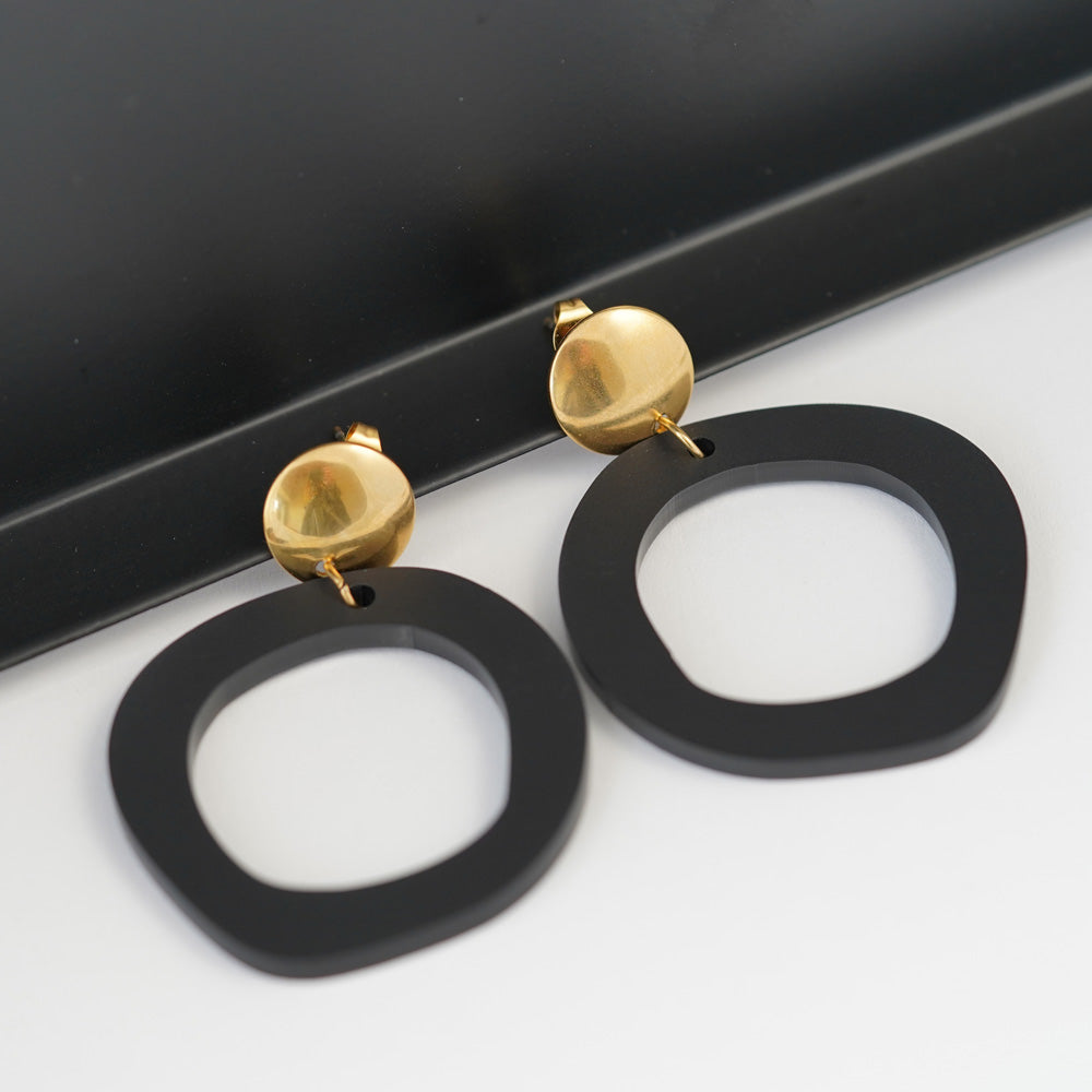 myGreta Ohrring All Black Circle