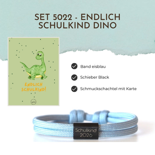 Segeltauarmband 5022 - Endlich Schulkind Dino