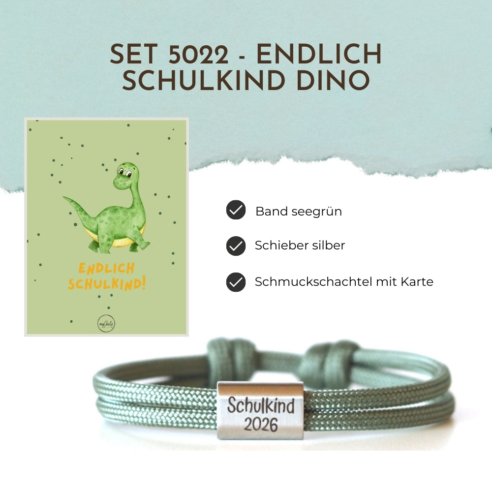 Segeltauarmband 5022 - Endlich Schulkind Dino